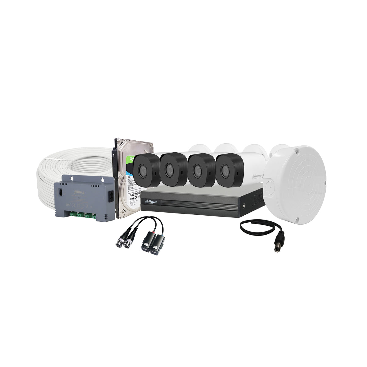 Dahua 4 Channel CCTV Kit with 4Ch XVR DVR 4xDahua Bullet Cameras 1TB HD