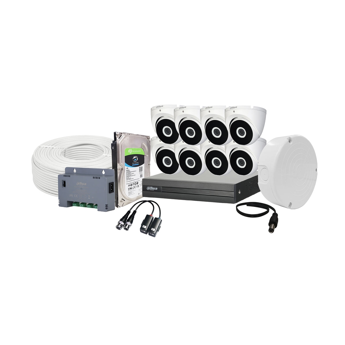 Dahua 8 Channel CCTV Kit with 8Ch XVR DVR 8xDahua Dome Cameras 1TB HD