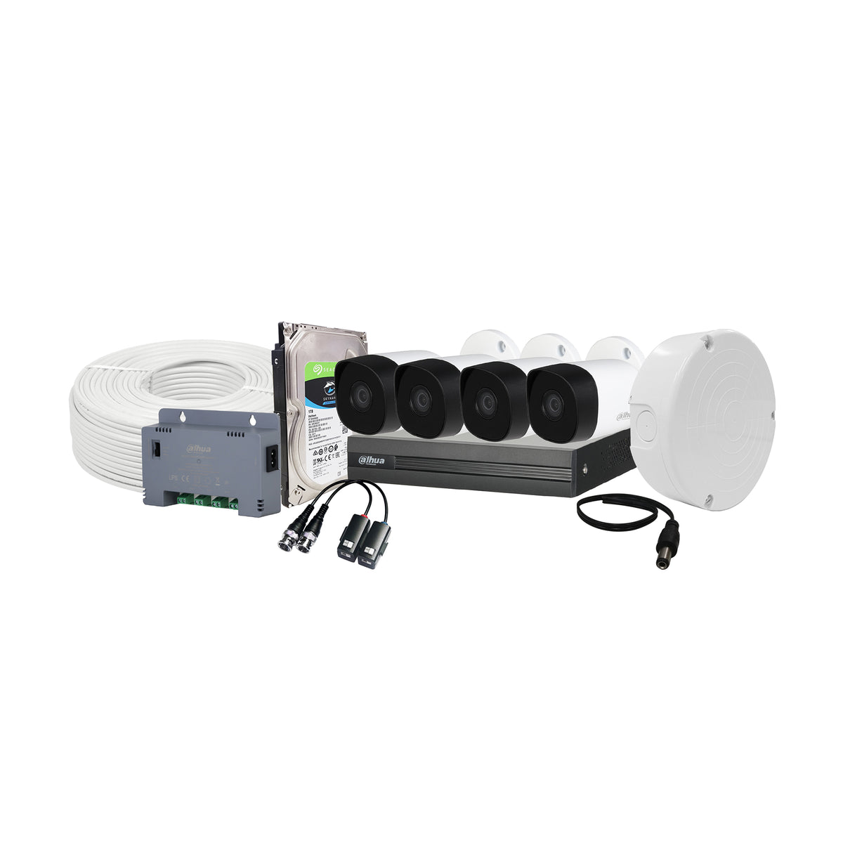 Dahua 8 Channel CCTV Kit with 8Ch XVR DVR 4xDahua Metal Bullet Cameras 1TB HD
