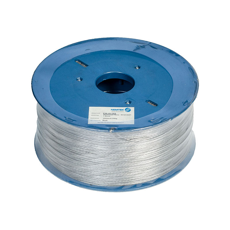 Nemtek 1.6mm Aluminium Stranded Electric Fence Wire 1000m Roll