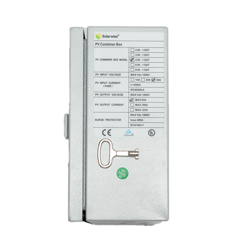 Solarwize 4in-1out PV Solar Metal Combiner Box