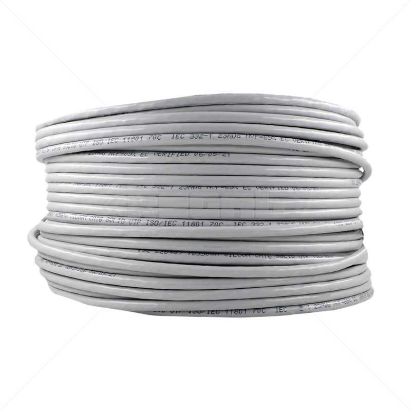 100m CAT6 Solid Cable Copper Indoor Grey