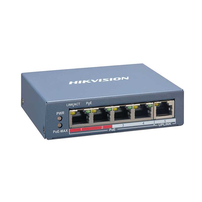 Hikvision 4 Port 10100 PoE Smart 1 10100 RJ45 Network Switch