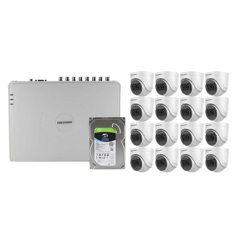 Hikvision HD-TVI 16 Channel Hi-Res DVR 16 Camera CCTV Kit