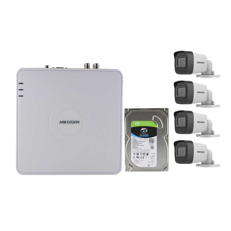 Hikvision HD-TVI 4 Channel Hi-Res DVR 4 Camera CCTV Kit