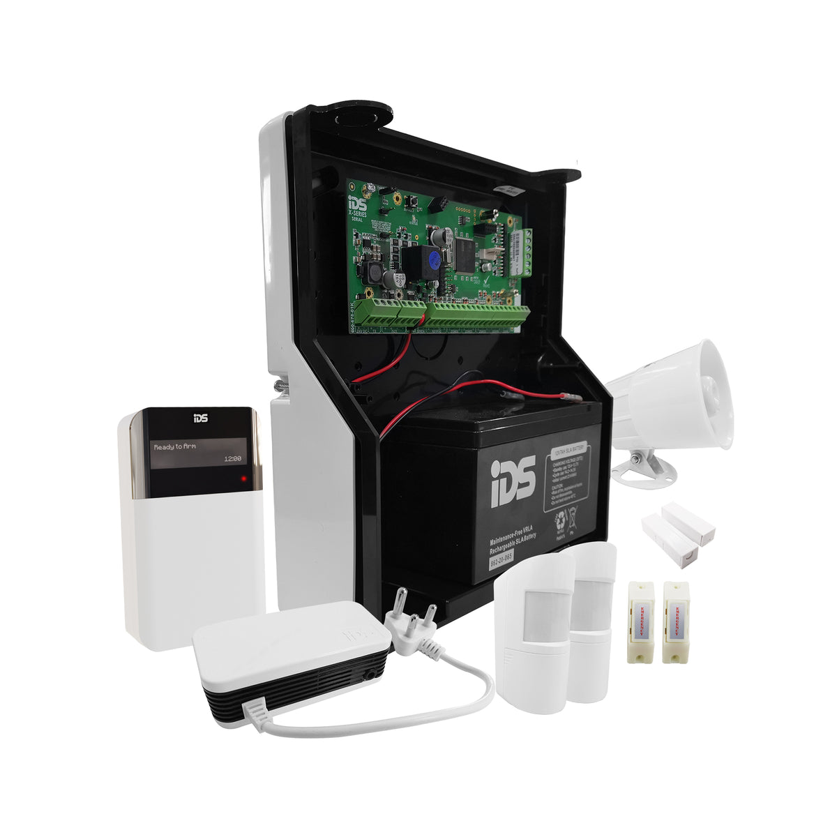 IDS X64 Wired Alarm Kit 2xMotionSense 2xPanics 2xDoor Contacts