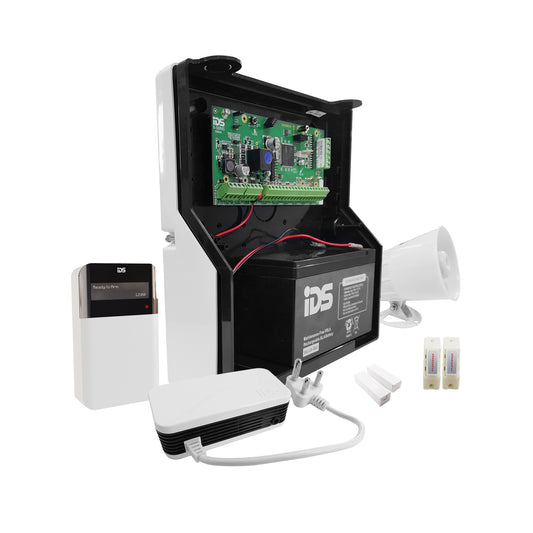 IDS X64 8 Zone Alarm Kit Including LCD Keypad 2xMags 2xPanics