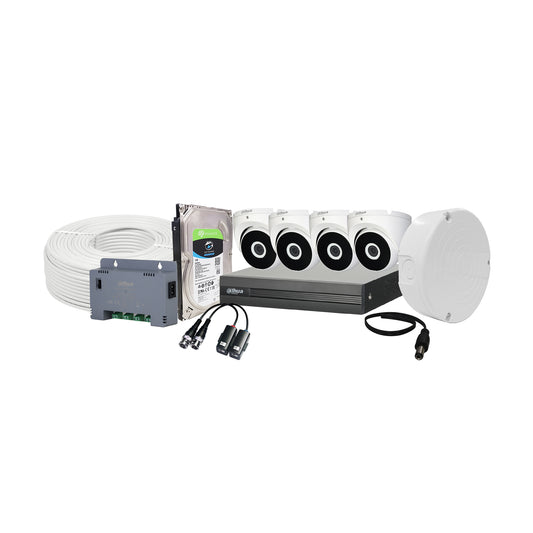 Dahua 8 Channel CCTV Kit with 8Ch XVR DVR 4xDahua Dome Cameras 1TB HD
