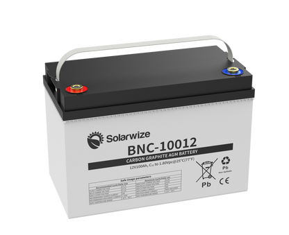 Solarwize 100Ah Carbon Graphite AGM Inverter Solar Battery