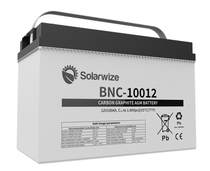 Solarwize 100Ah Carbon Graphite AGM Inverter Solar Battery