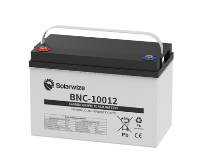 Solarwize 100Ah Carbon Graphite AGM Inverter Solar Battery