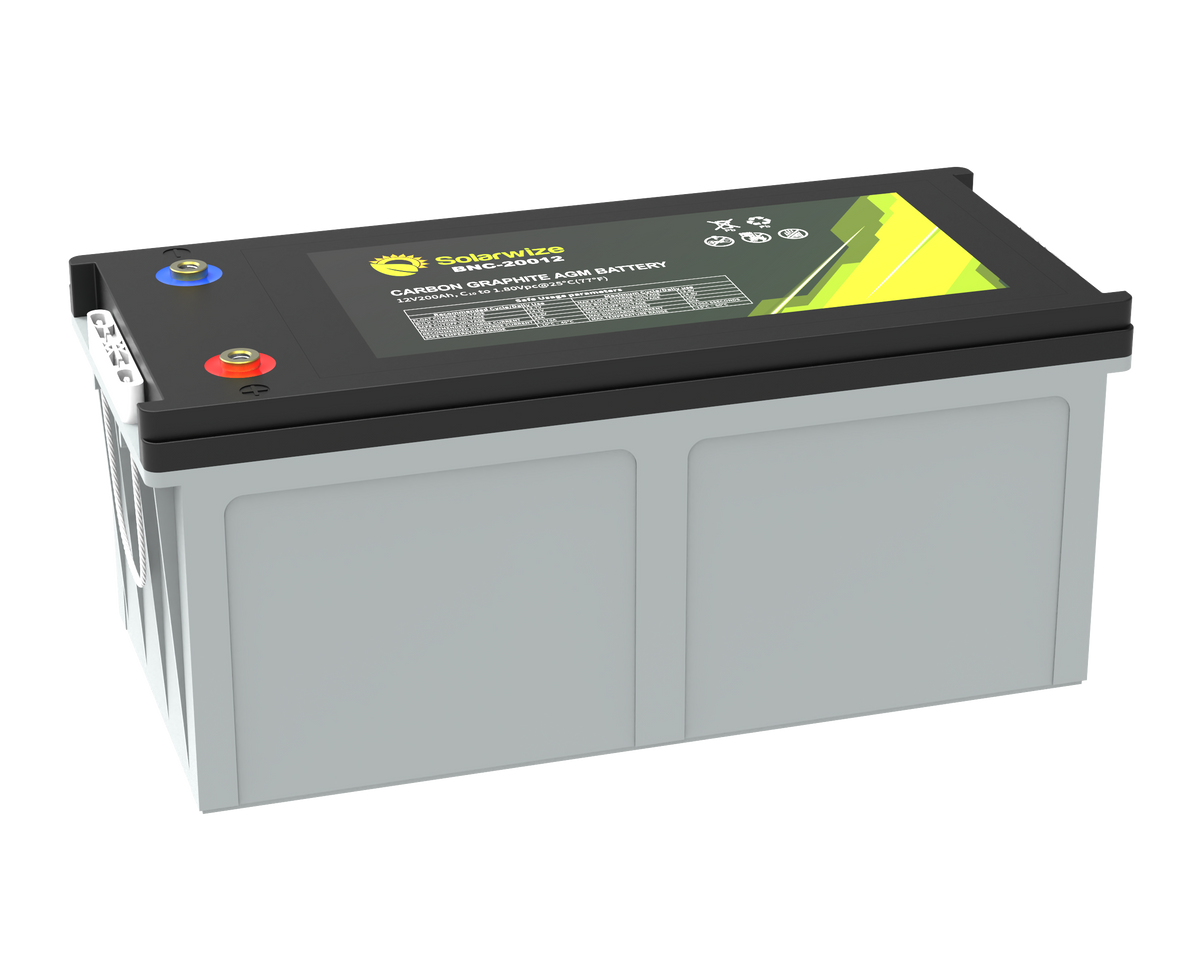 Solarwize 200Ah Carbon Graphite AMG Inverter Solar Battery