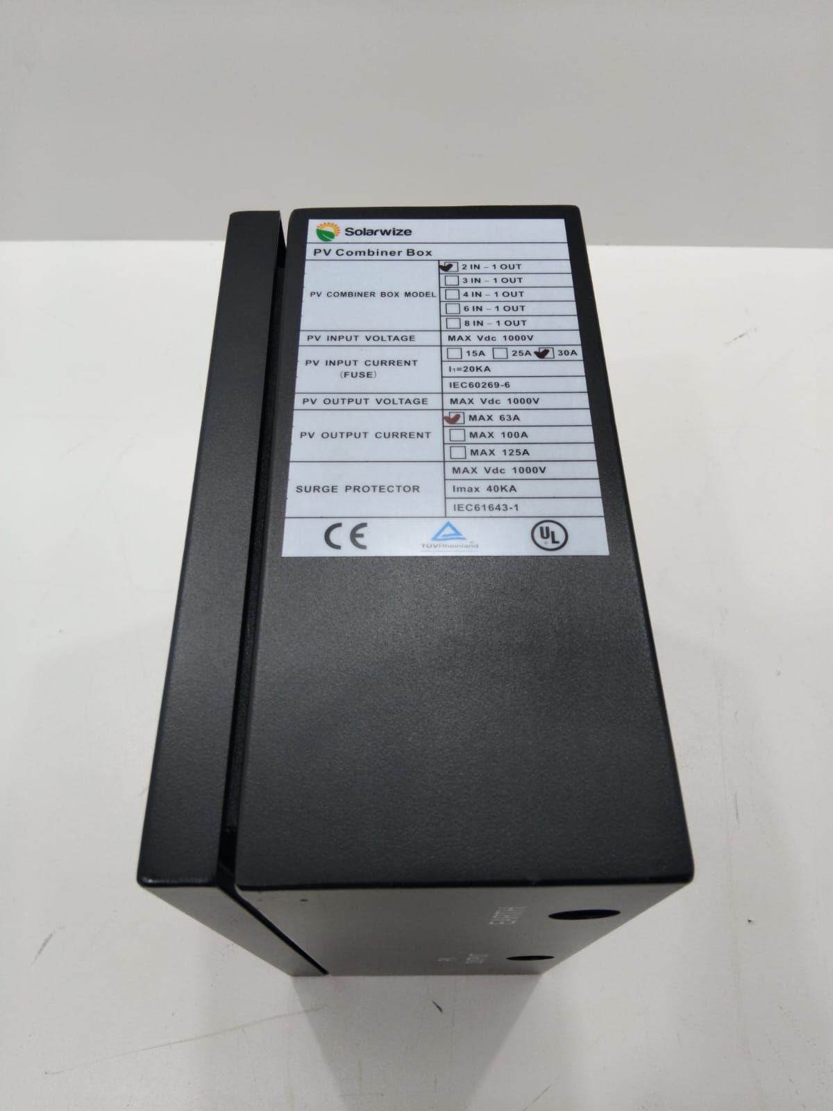 Solarwize 2in-1out PV Solar Metal Combiner Box