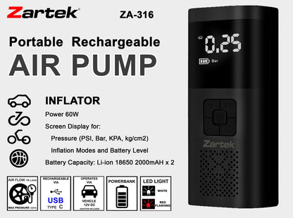 Zartek ZA-316 Rechargeable Air Pump