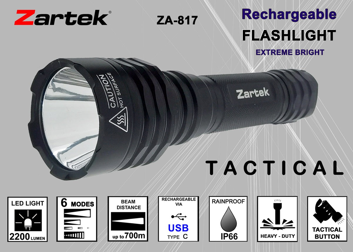 Zartek ZA-817 Flashlight Rechargeable LED Torch