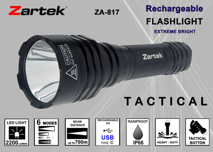 Zartek ZA-817 Flashlight Rechargeable LED Torch