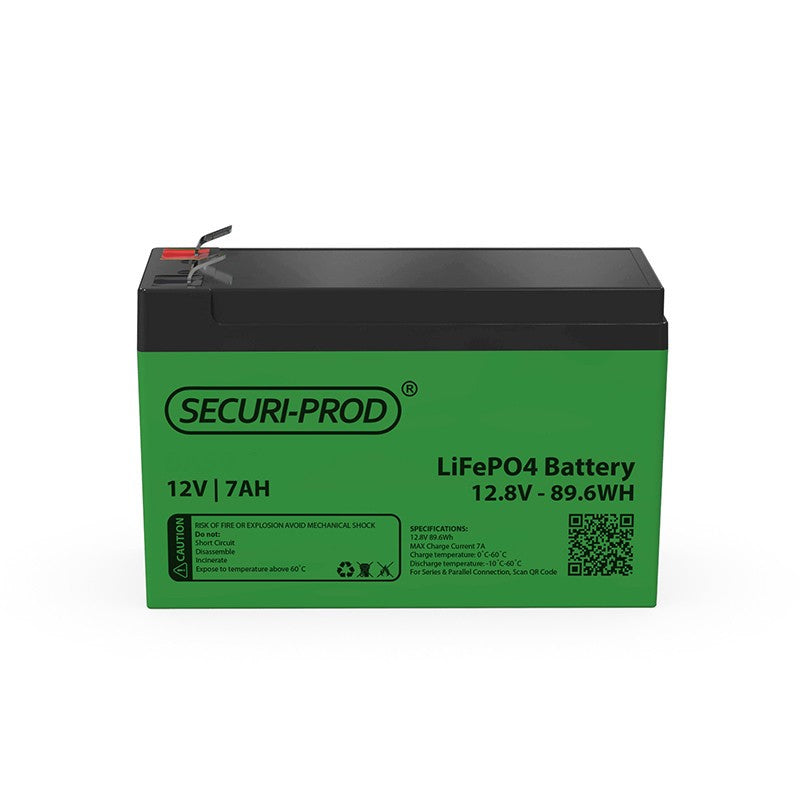 Securi-Prod 12V  7Ah LiFePo4 Lithium Battery