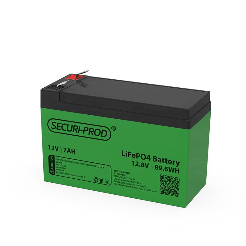 Securi-Prod 12V  7Ah LiFePo4 Lithium Battery