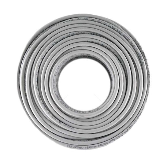 100m CAT6 Solid Cable Copper Indoor Grey