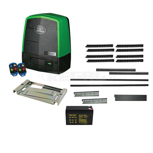 Centurion Sliding Gate Motor Kit D3 SMART 2 x Tx4 Rack Batt Base Plate