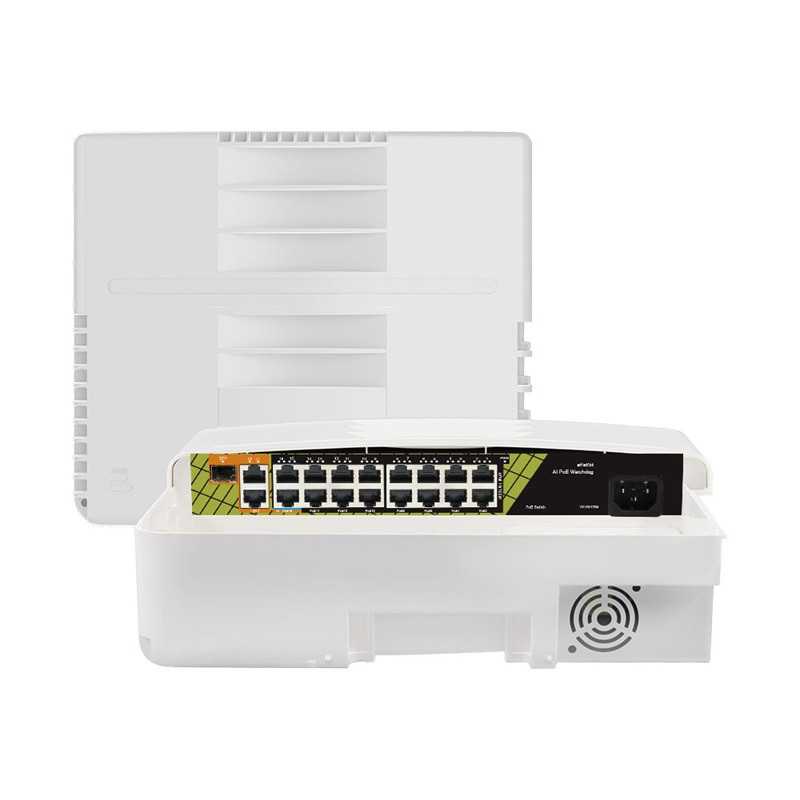 GENATA 16 Port PoE Outdoor + 2 Gbps RJ45 + 1 SFP (Combo) Switch