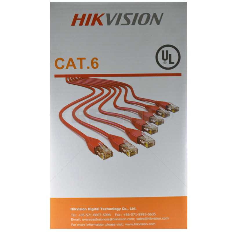 Hikvision 305m UTP CAT6 Cable Roll Orange PVC Sheath