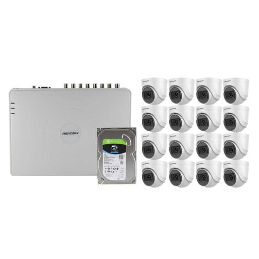 Hikvision HD-TVI 16 Channel Hi-Res DVR 16 Camera CCTV Kit