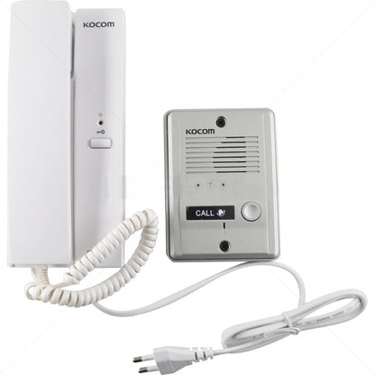 Kocom 220VAC 1-1 Audio Intercom Kit with Metal Gate Station