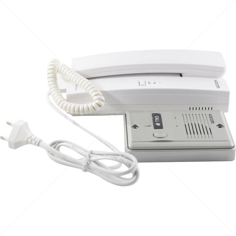 Kocom 220VAC 1-1 Audio Intercom Kit with Metal Gate Station