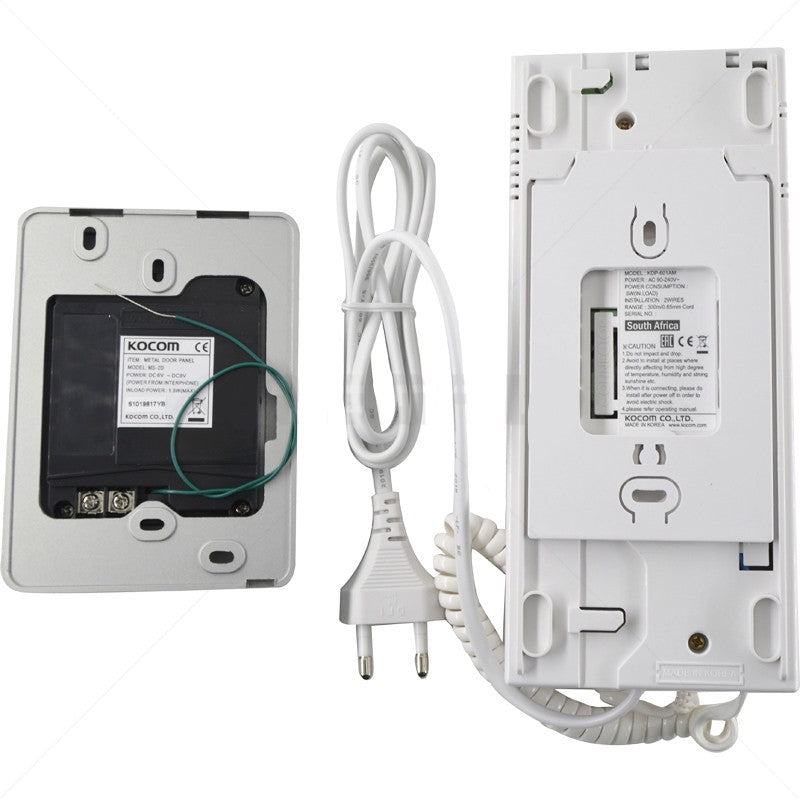 Kocom 220VAC 1-1 Audio Intercom Kit with Metal Gate Station