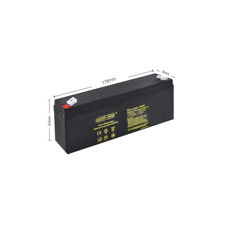 Securi-Prod 12V 2.3Ah Lead Acid Battery