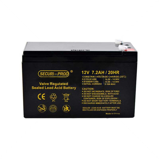 Securi-Prod 12V 7.2Ah Lead Acid Rechargeable Battery